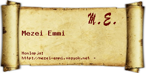 Mezei Emmi névjegykártya